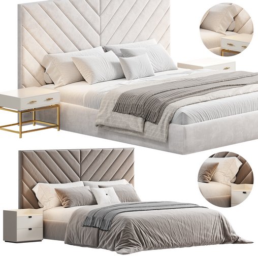 PERRIS Bed by cazarina 3d model Download Maxve