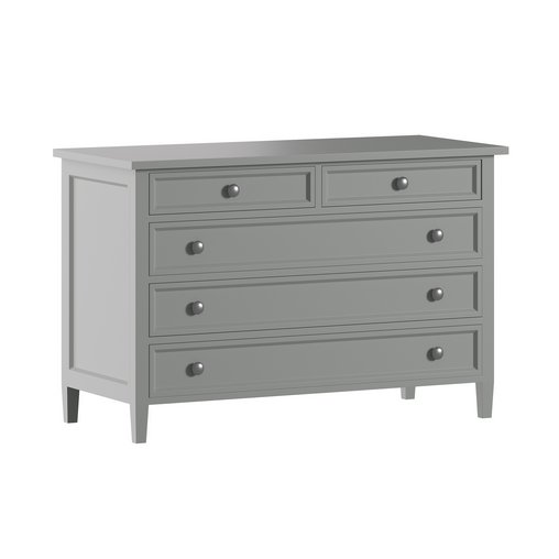 Harbor Grey 5-Drawer Dresser 3d model Download Maxve