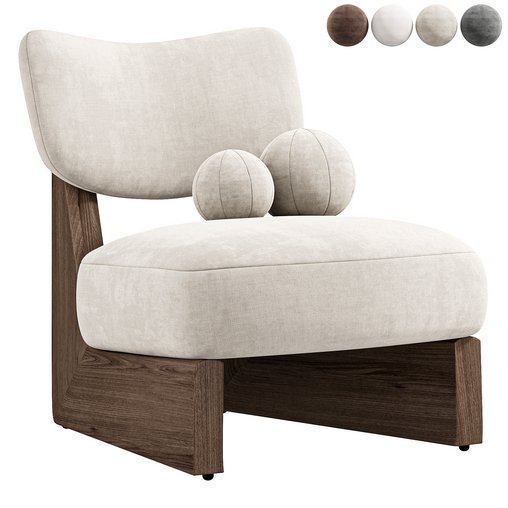 Solange Performance Boucle Armchair By Castlery 3d model Download Maxve