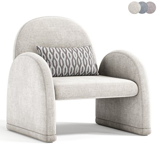 Nicola Chair Thames Cream By highfashionhome 3d model Download Maxve
