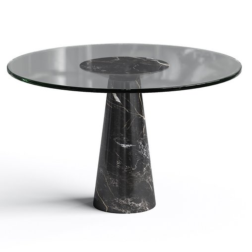 Angelo Mangiarotti Round Pedestal Dining Table 3d model Download Maxve