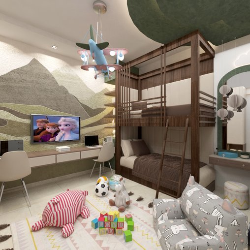 kids bedroom 3d model Download Maxve