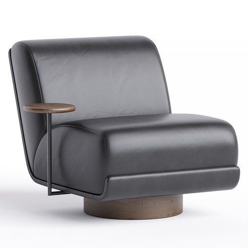 Bronwyn Leather Swivel Chair 3d model Download Maxve