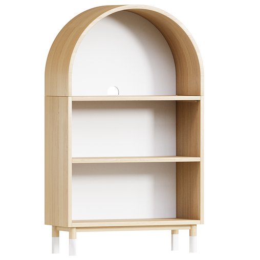 Aksel Wood Arched Bookcase 3d model Download Maxve