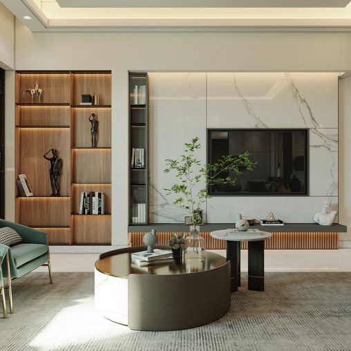 Luxury Modern Living room 01 3d model Download Maxve