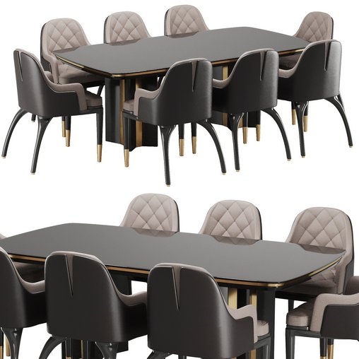 Dinning chair and table50 3d model Download Maxve