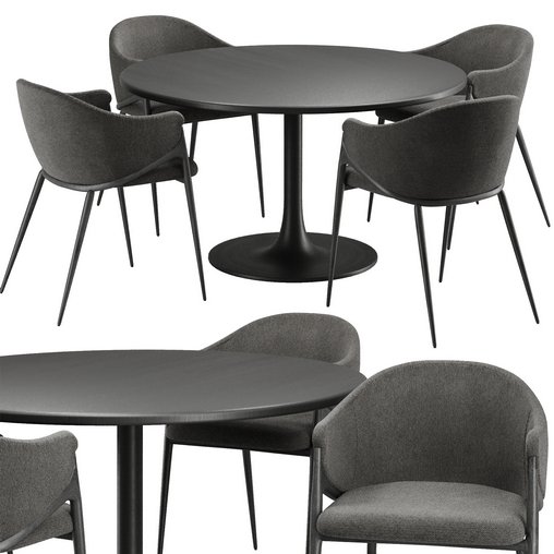 Dinning chair and table62 3d model Download Maxve