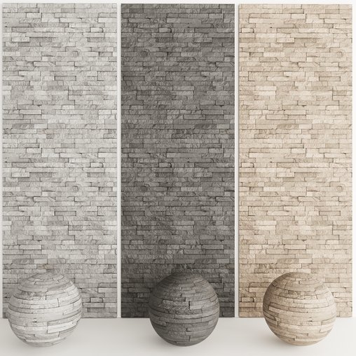 Stone Wall collection 3d model Download Maxve