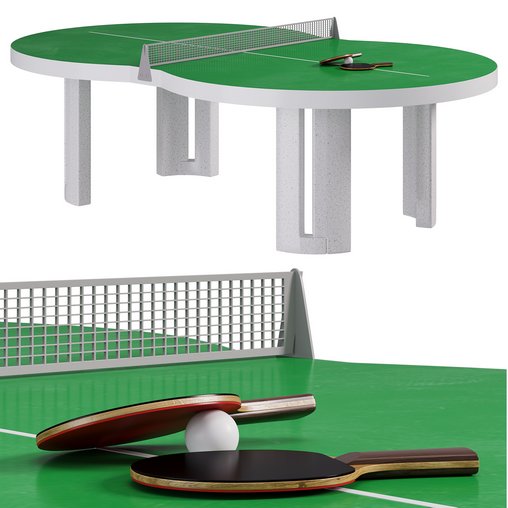Outdoor Tischtennis Tisch Flache 8 Table by Playteam 3d model Download Maxve