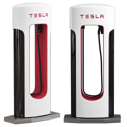 Tesla Electric Vehicle Charging Station 3d model Download Maxve