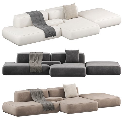 Cloud sofa combinable seats 3d model Download Maxve