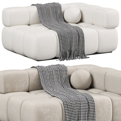 Contemporary Modular Sofa Settee 3d model Download Maxve