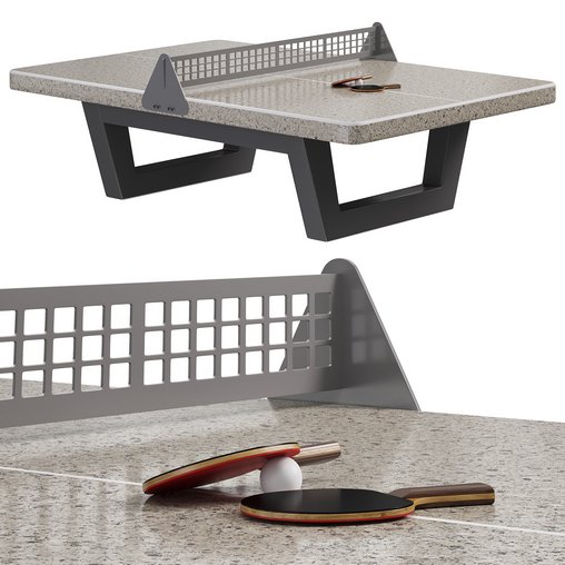 Outdoor tennis table made of natural concrete by Impuls ks 3d model Download Maxve