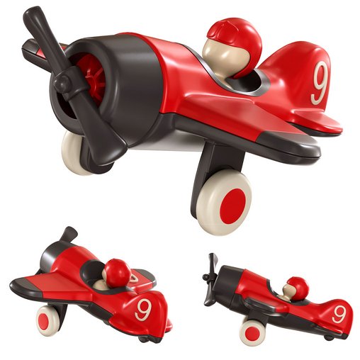 Playforever Mimmo Aeroplane Red 3d model Download Maxve