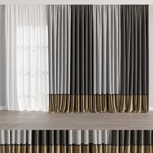 curtain for interior11 3d model Download Maxve