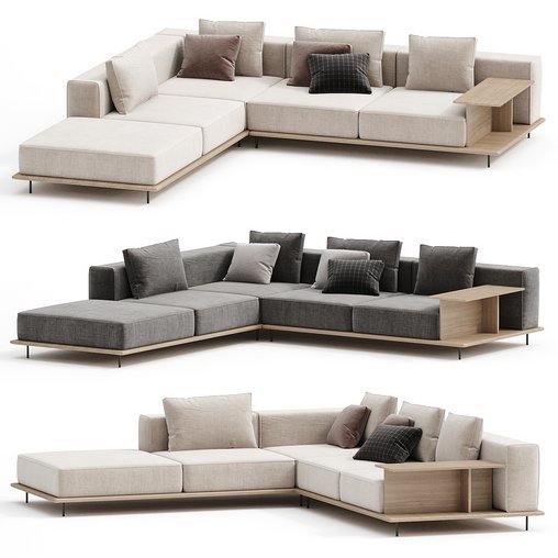 Brera sofa by Poliform 3d model Download Maxve