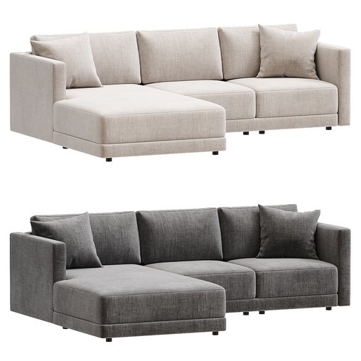 Astra 2 - Piece Upholstered Sectional 3d model Download Maxve