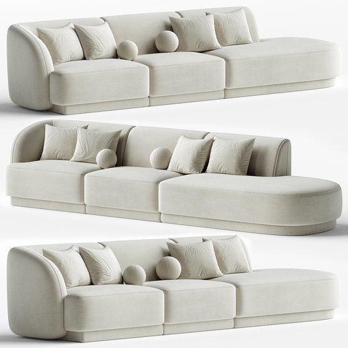4 Seater Sofa Miley 3d model Download Maxve