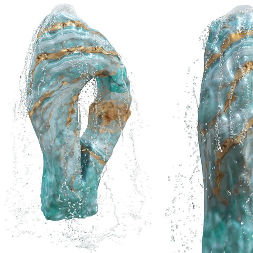 Argentine Aquamarine Onyx Stone Fountain 3d model Download Maxve