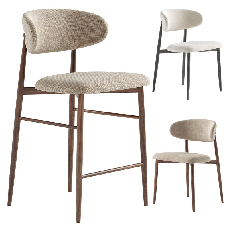 Halston Kitchen Stool & Halston Dining Chair