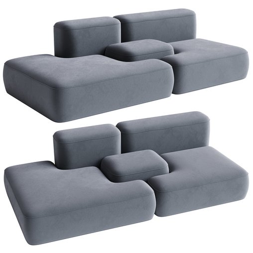 Double sofa 3d model Download Maxve