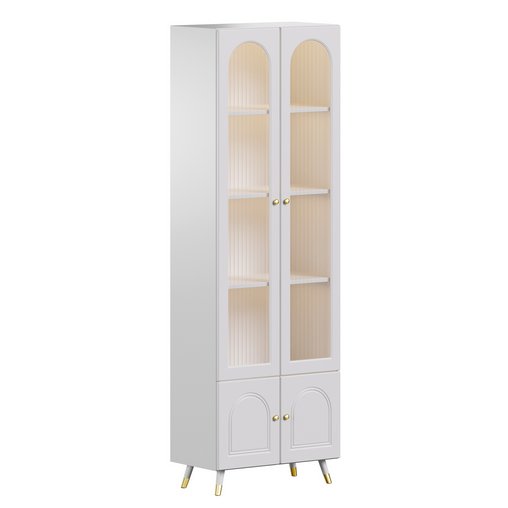 Cabinet Included White Closed Back Wooden Standard Bookcase 3 3d model Download Maxve