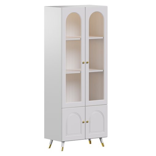 Cabinet Included White Closed Back Wooden Standard Bookcase 2 3d model Download Maxve