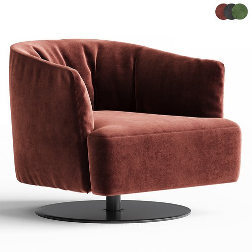 DIGA Swivel armchair By NICOLINE 3d model Download Maxve