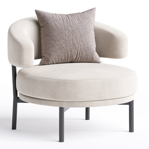 Bonaldo Neuilly Lounge armchair 3d model Download Maxve