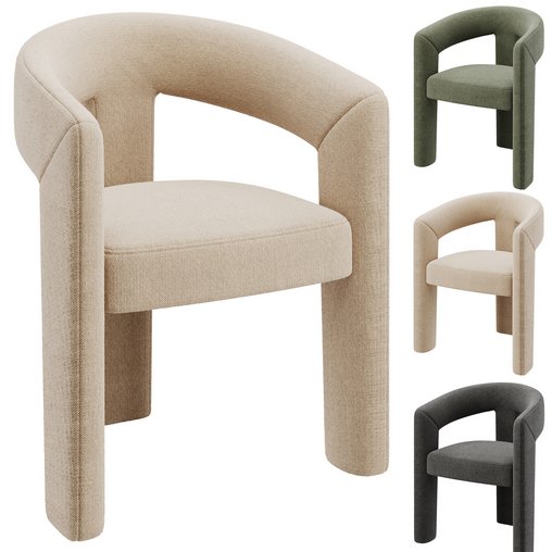 Dalpat Velvet Iron Arm Chair 3d model Download Maxve