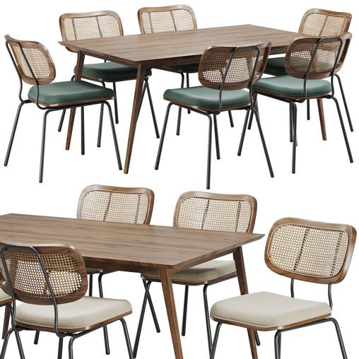 Dinning chair and table77 3d model Download Maxve