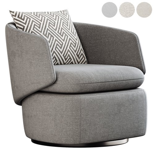 Crescent armchair by West Elm 3d model Download Maxve