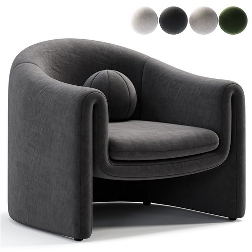 Pollman Upholstered Barrel Chair By Wayfair 3d model Download Maxve