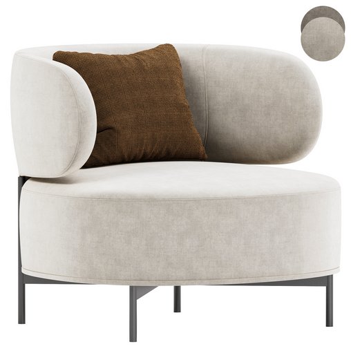 akiko lounge armchair 2 3d model Download Maxve