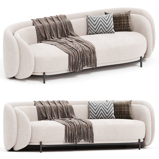 DOUBLE LAYERED BACK SOFA 3d model Download Maxve