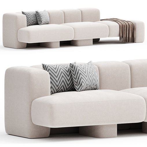 CUSCO 3 seater sofa By Carpanese 3d model Download Maxve