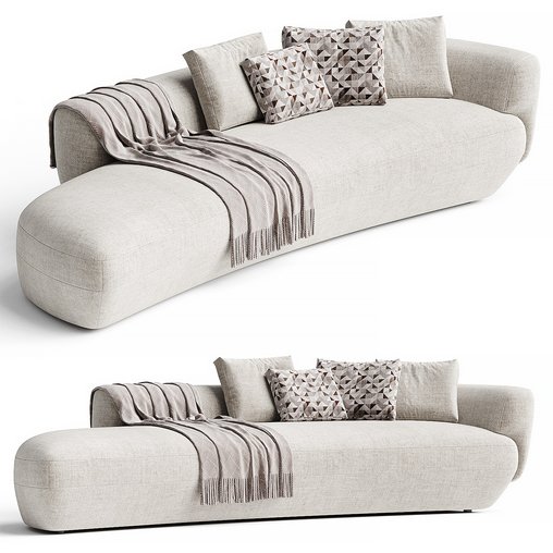 CONFIDENT Curved sofa By Vibieffe 3d model Download Maxve