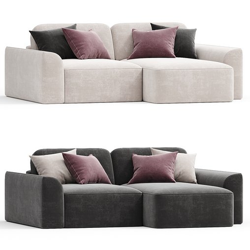 Corner sofa Space 1 Soft Gray 3d model Download Maxve