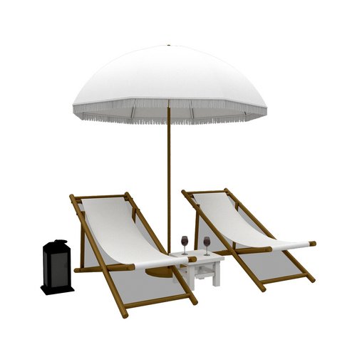 3D bohemian sunbed and umbrella model 3d model Download Maxve