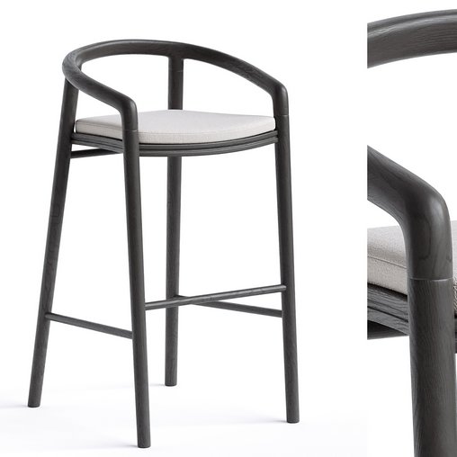 Solid Bar Stool with back Manutti 3d model Download Maxve