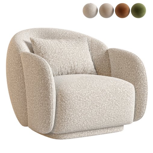 Misty Chair Cream 3d model Download Maxve