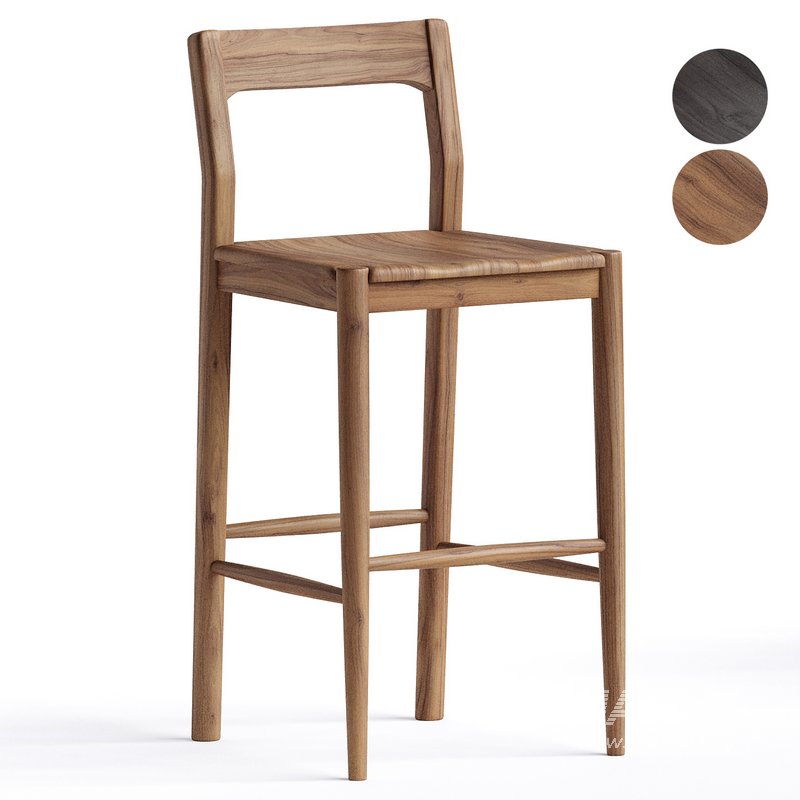 Owing walnut bar stool