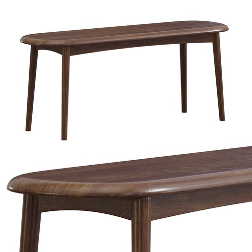 Passendale Solid Wood Bench 3d model Download Maxve