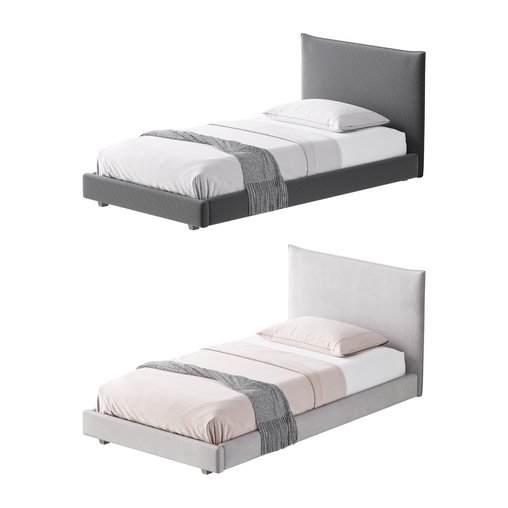 Fasde grey bed 3d model Download Maxve