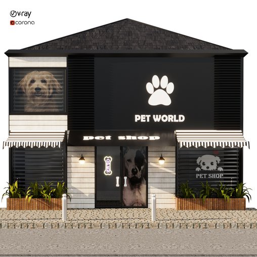 pet shop face 3d model Download Maxve