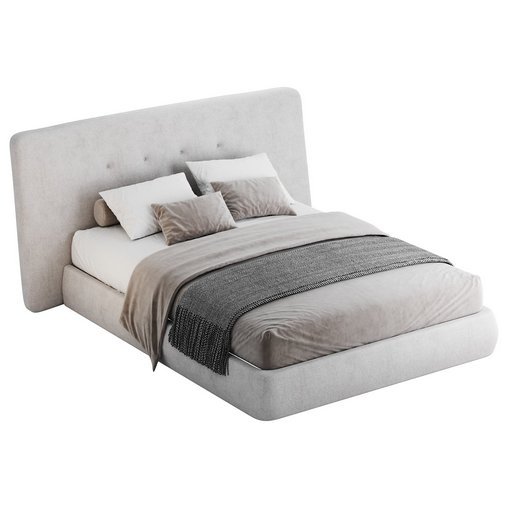 Hendricks Gray Fabric bed 3d model Download Maxve