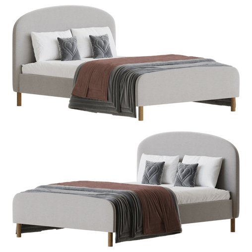 Shilton Upholstered Bed Frame 3d model Download Maxve