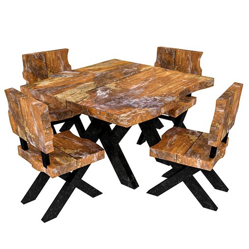 natural wood table chair 02 3D model 3D model 3d model Download Maxve