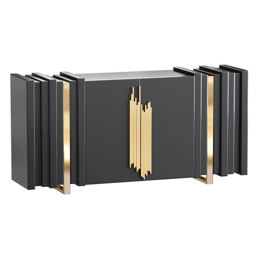 Luxury Sideboard Black Rectangular 3d model Download Maxve