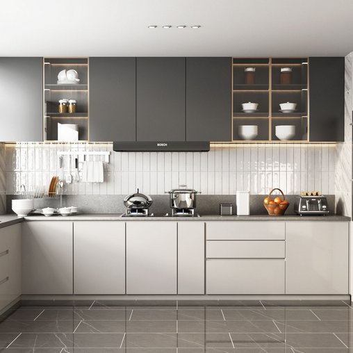 modern kitchen 3d model Download Maxve